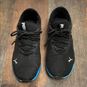 Puma Black Sneakers with Blue Highlights